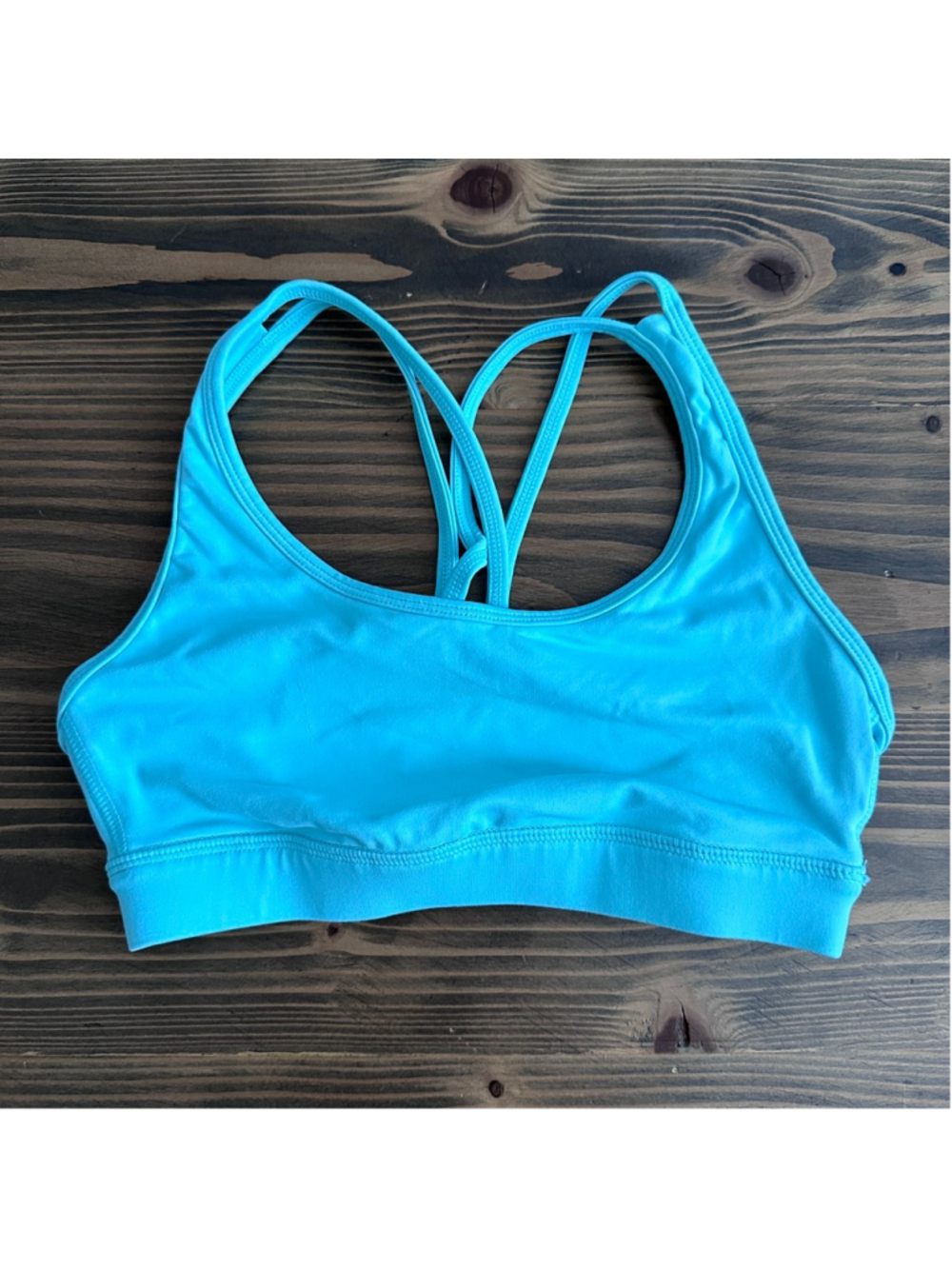 P'tula Sports Bra Womens XS Blue Strappy Back Criss Cross Athletic